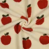 Teddyfleece Äpfel Ecru