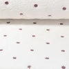 Teddyfleece Blümchen Bestickt Ecru