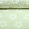 Teddyfleece Jacquard Blumen Mint Weiß
