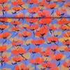 Viskose Webware Blumen Blau Rot