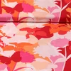Viskose Webware Blumenwiese Orange Rot