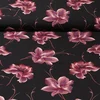 Viskose Webware Große Blüten Schwarz