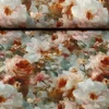 Viskosejersey Digitaldruck Rosen Gemalt Braun
