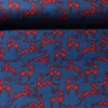 Weihnachtsflanell Karo Hirsche Blau
