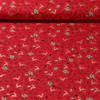 Weihnachtspopeline Hirsche und Blätter Rot Gold