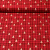 Weihnachtspopeline Karo Bäume Rot Gold