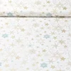 Weihnachtspopeline Sterne Mix Ecru Gold