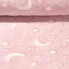 Wellnessfleece Leuchtend Mond und Sterne Rosa