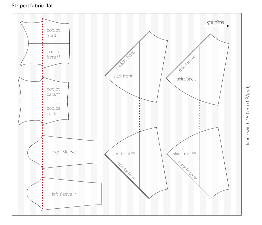 How to cut out a pattern using striped fabric | PATTYDOO