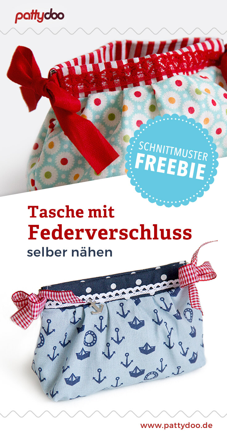 Nähanleitung kostenlos Täschchen mit Federverschluss nähen Nähanleitung kostenlos Täschchen mit Federverschluss nähen