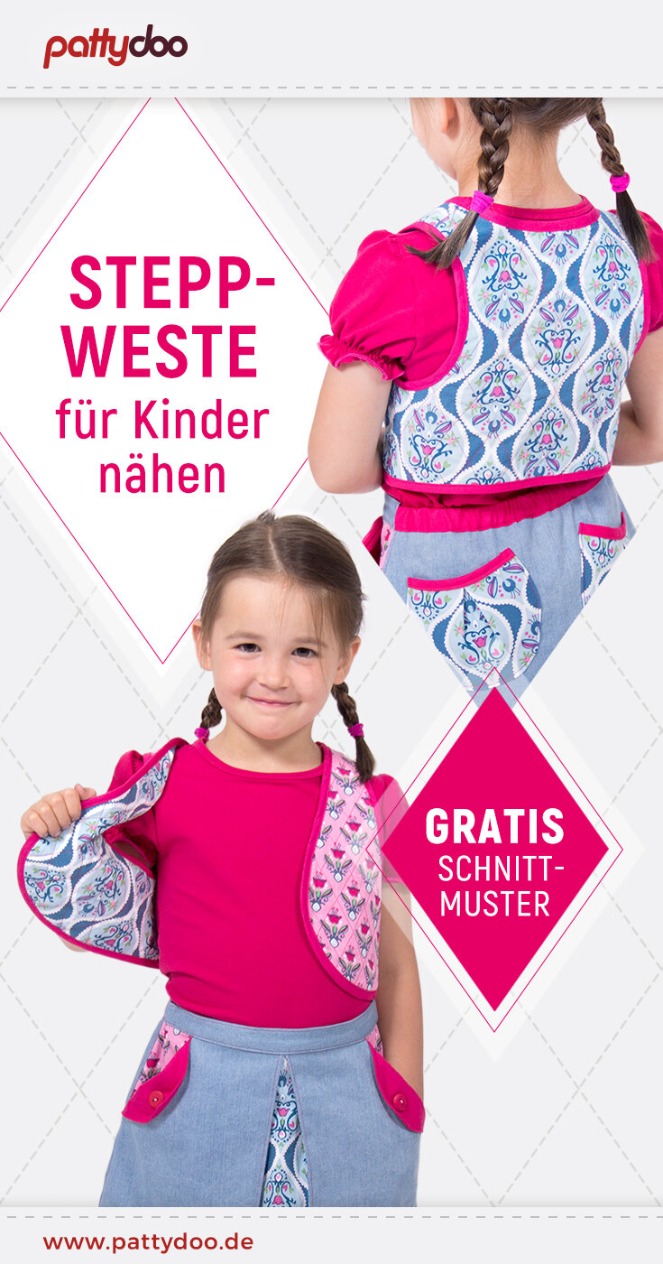 Schnittmuster kostenlos Steppweste Kinder nähen Schnittmuster kostenlos Steppweste Kinder nähen