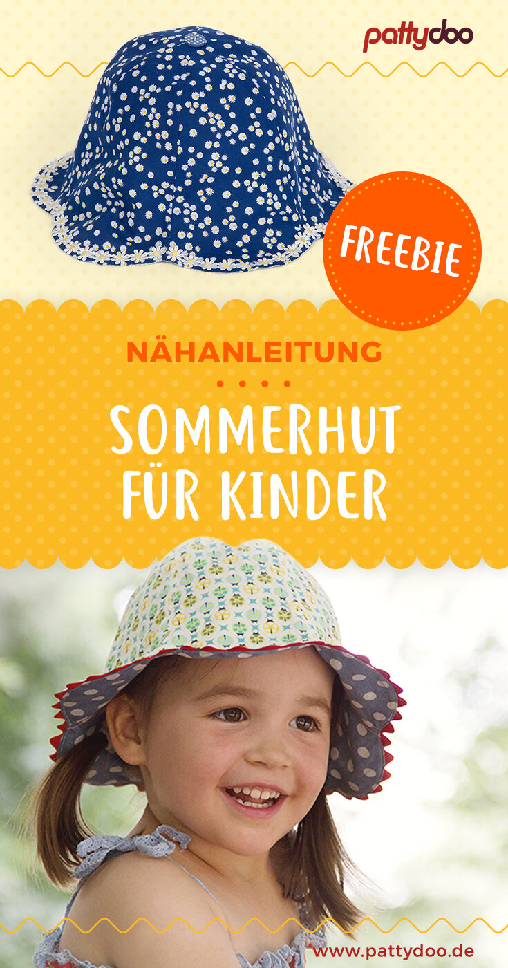 Gratis Schnittmuster Sonnenhut Sommerhut für Kinder