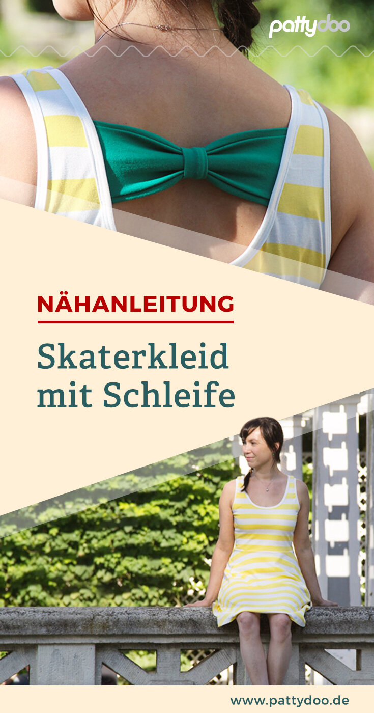 pattern hack Skaterkleid Schleife nähen Schnittmuster Mix pattern hack Skaterkleid Schleife nähen Schnittmuster Mix