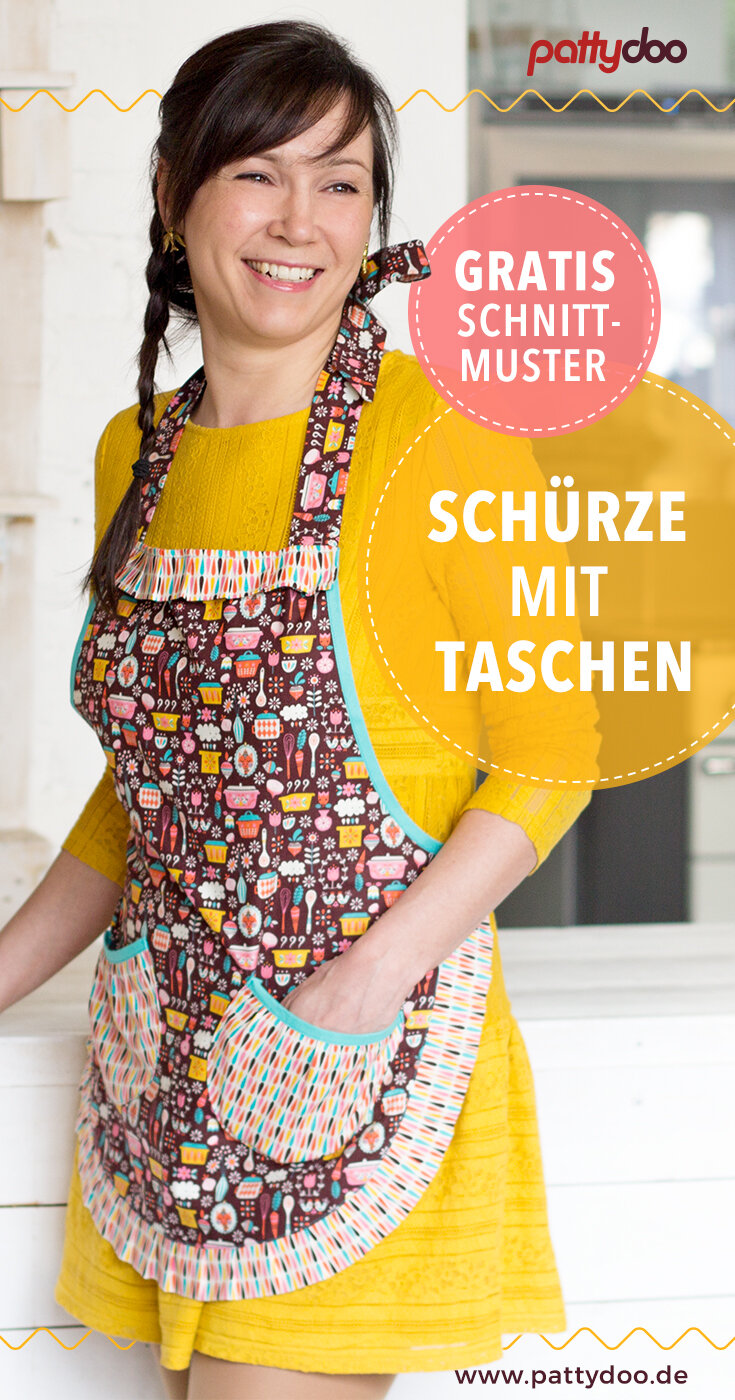 Schürze nähen kostenloses Schnittmuster Latzschürze Freebie Schürze nähen kostenloses Schnittmuster Latzschürze Freebie