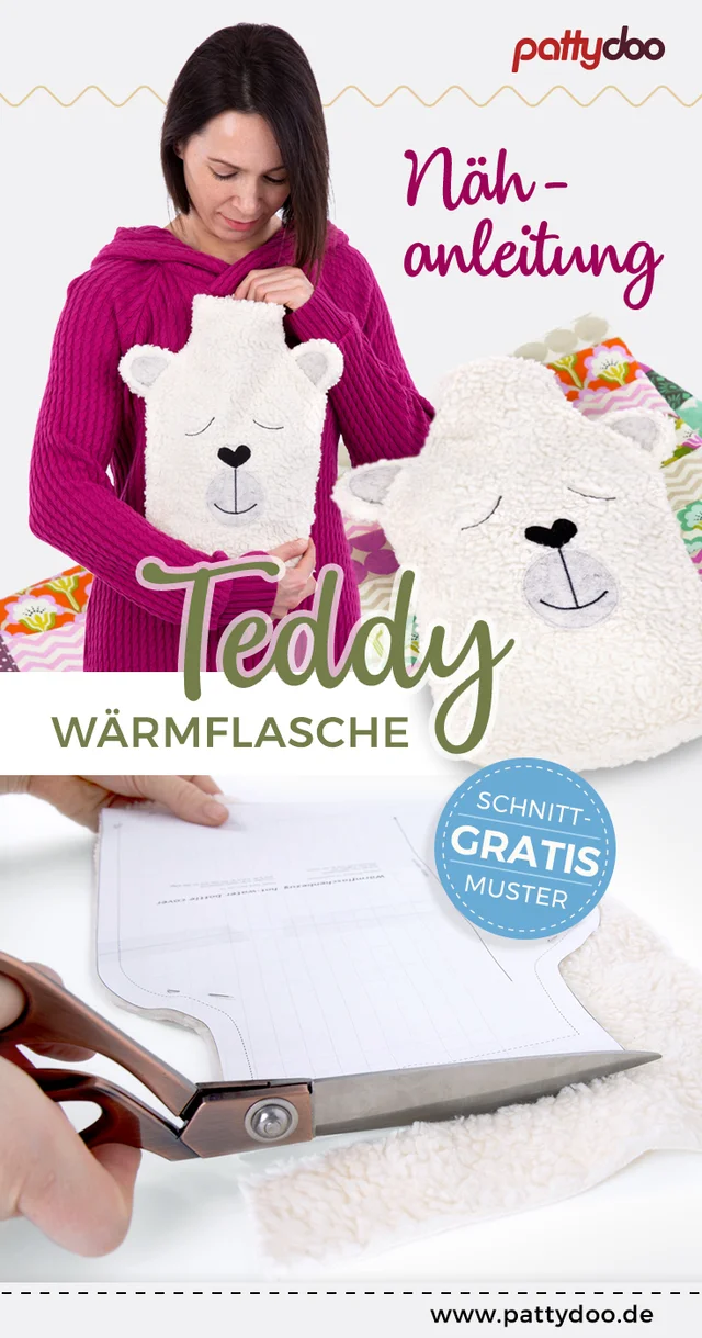 Freebie Schnittmuster Wärmflasche Teddy Bezug nähen Freebie Schnittmuster Wärmflasche Teddy Bezug nähen