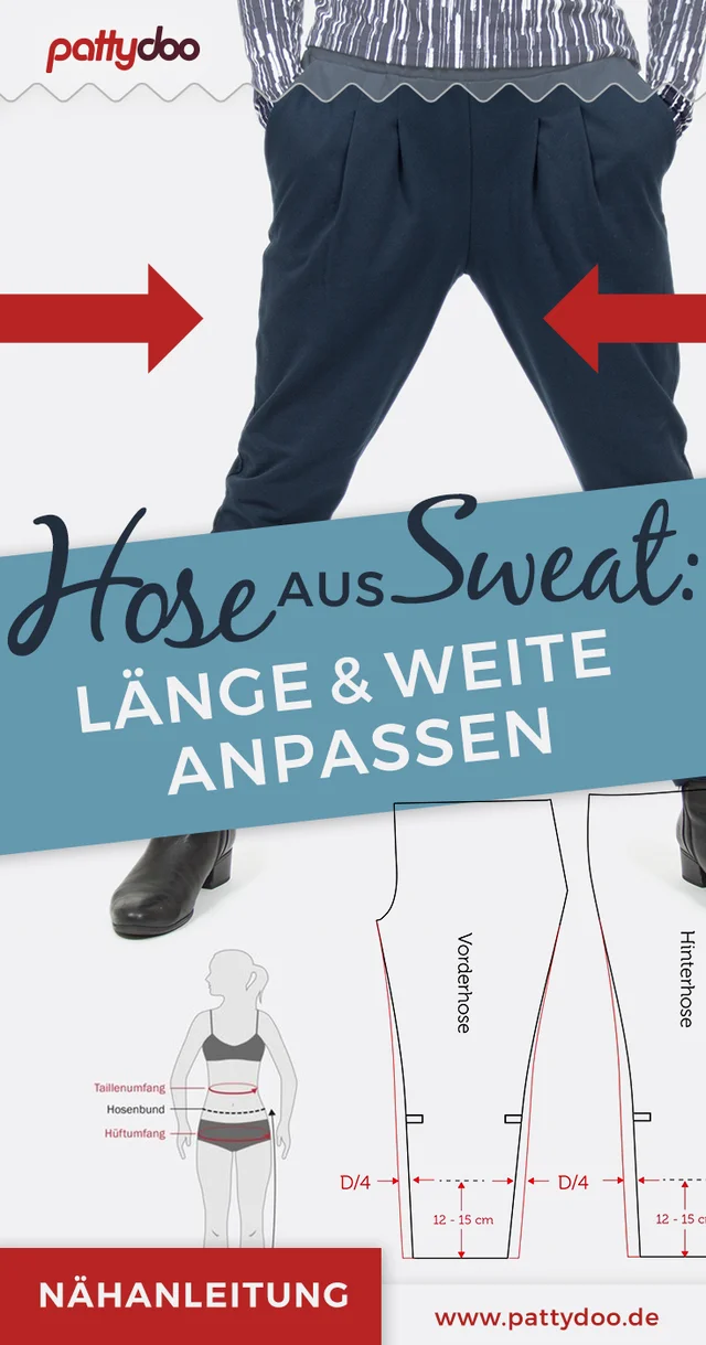 Schnittmuster anpassen Hose Sweat Jogginghose nähen Schnittmuster anpassen Hose Sweat Jogginghose nähen