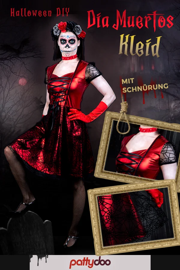 Nähanleitung Schnittmuster Halloween Kleid Kostüm Dia Muertos Nähanleitung Schnittmuster Halloween Kleid Kostüm Dia Muertos