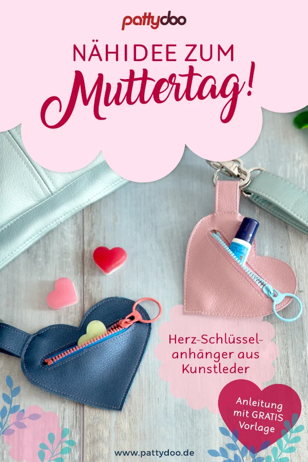 Anleitung Herztasche aus Kunstleder zum Muttertag nähen Anleitung Herztasche aus Kunstleder zum Muttertag nähen