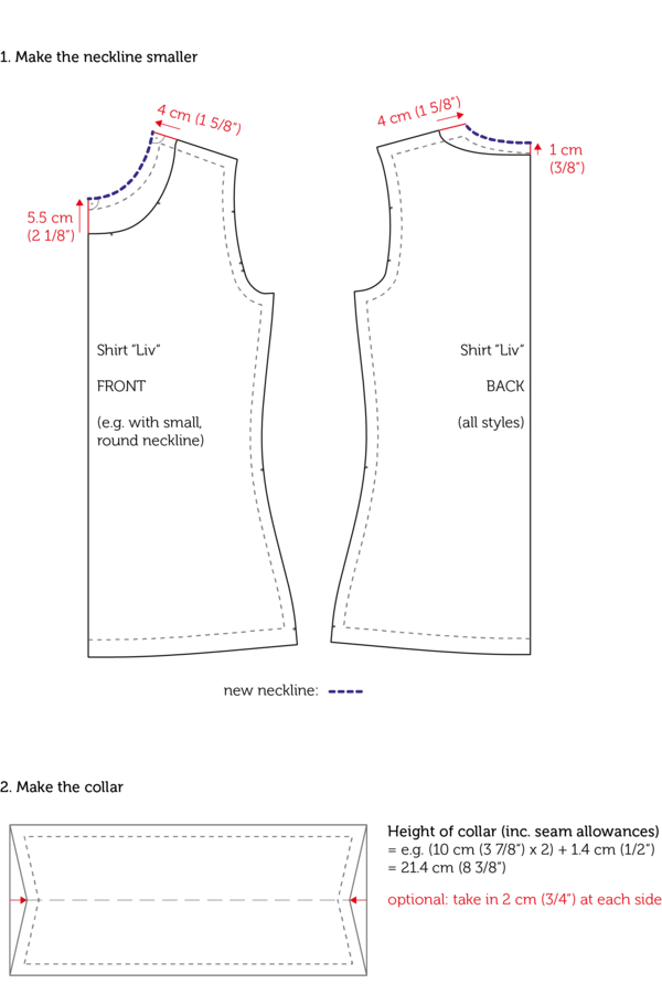 sewing pattern shirt liv collar