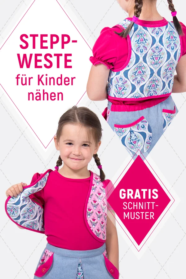 Schnittmuster kostenlos Steppweste Kinder nähen