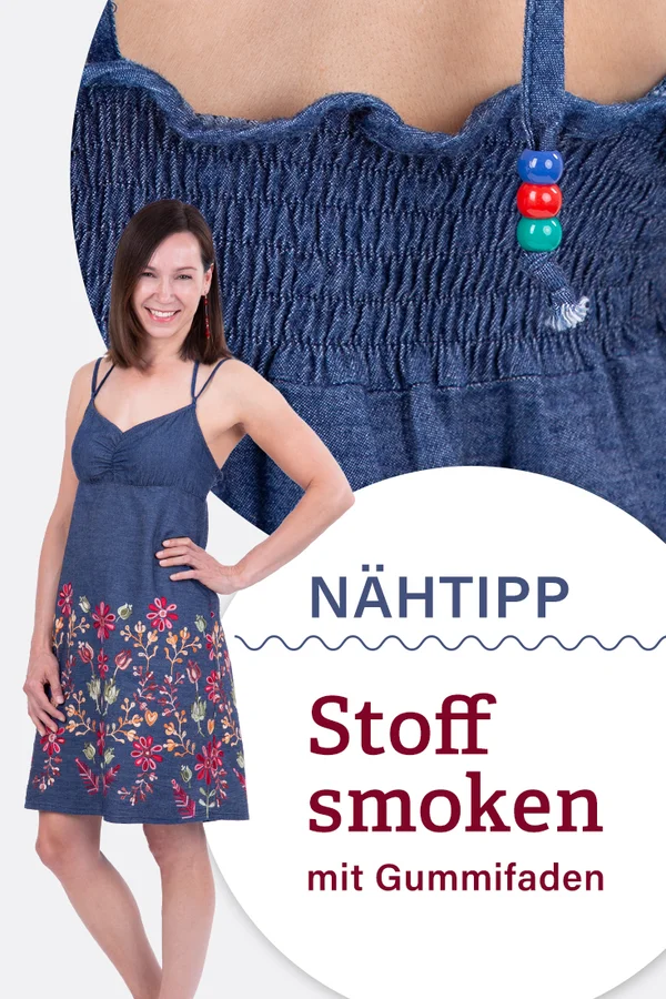 Stoff smoken Nähmaschine Kleider nähen Smoknähte