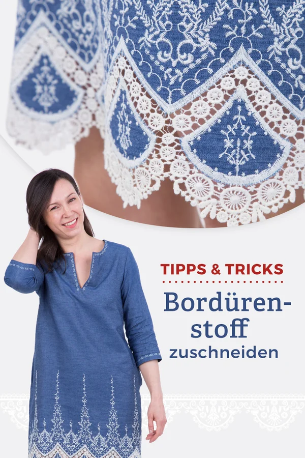 Bordürenstoff zuschneiden Nähtipps Sommerkleid nähen