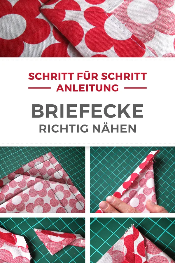 Briefecke nähen saubere Ecken an Tischdecken nähen
