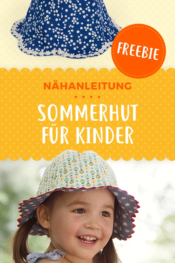Gratis Schnittmuster Sonnenhut Sommerhut für Kinder
