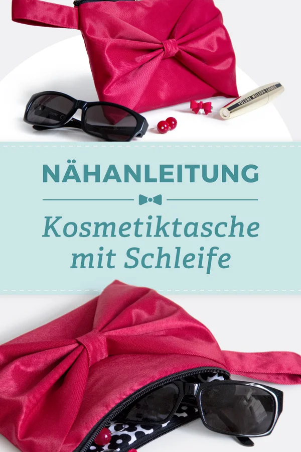 Kosmetiktasche Schleife nähen Reissverschluss Täschlein