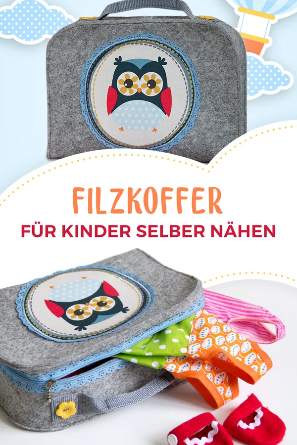 Kostenlose Nähanleitung Puppenkoffer Filz nähen