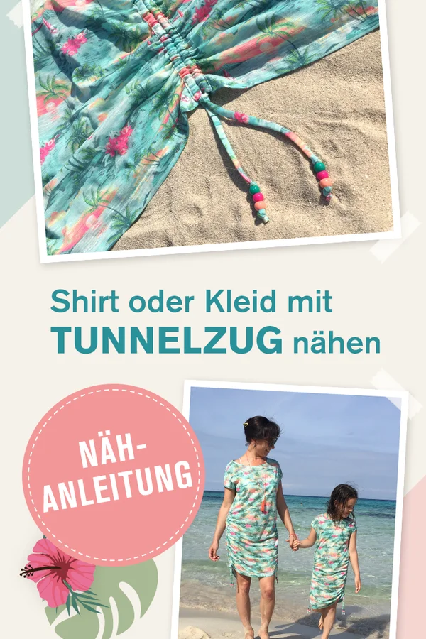 Shirts Kleider mit Tunnelzug Raffung nähen