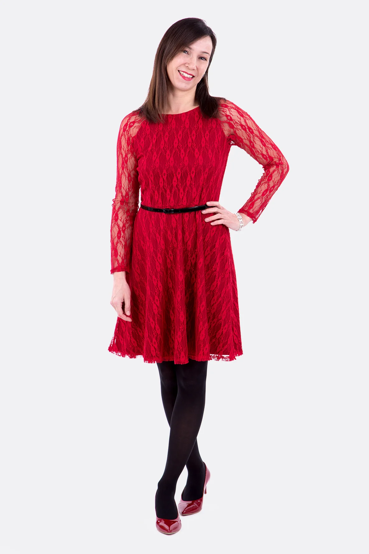 schnittmuster_damen_spitze_rot_raglankleid Thumbnail