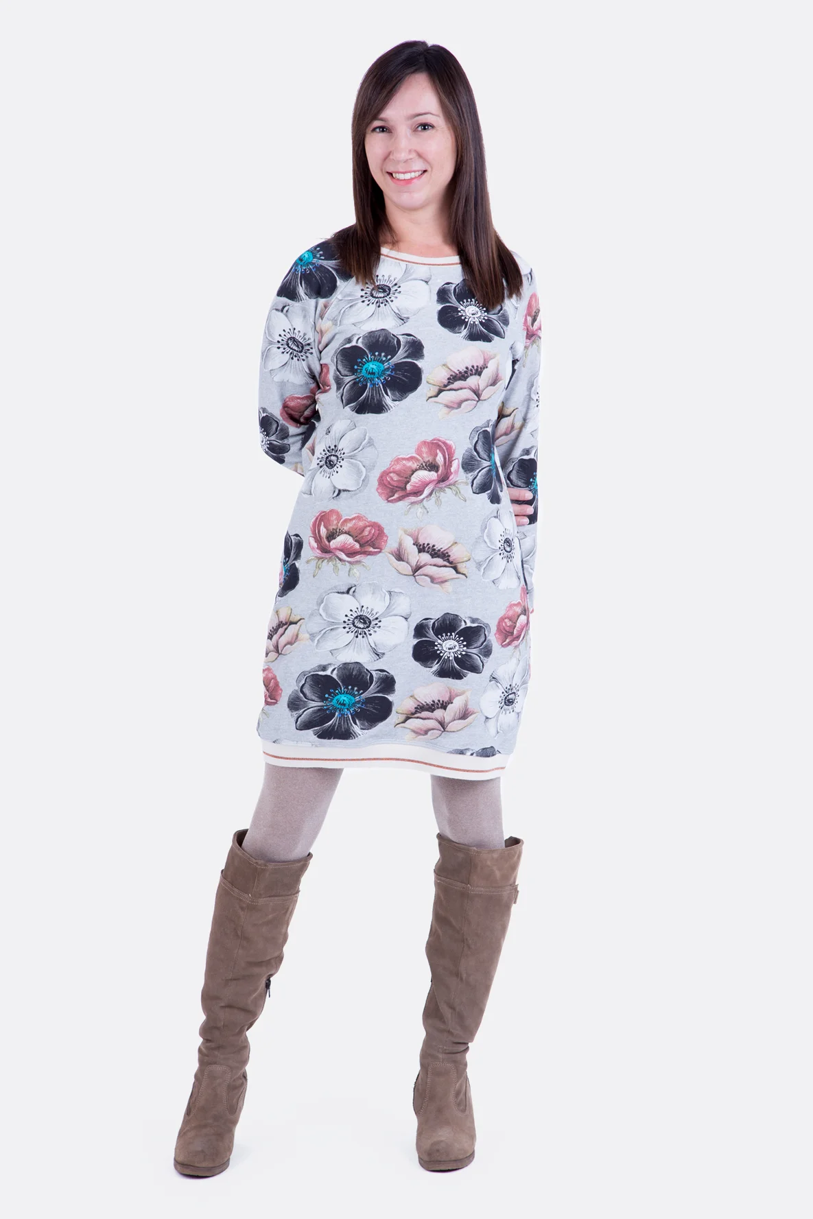sweatkleid_schnittmuster_blumen_muster Thumbnail