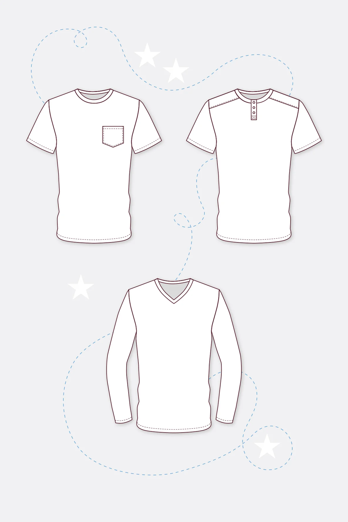 Sewing pattern men shirt guide