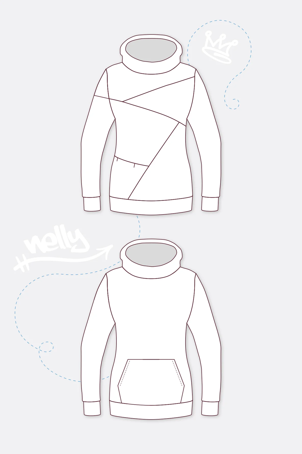 schnittmuster_damen_hoodie_anleitung pattern ladies hoodie instruction