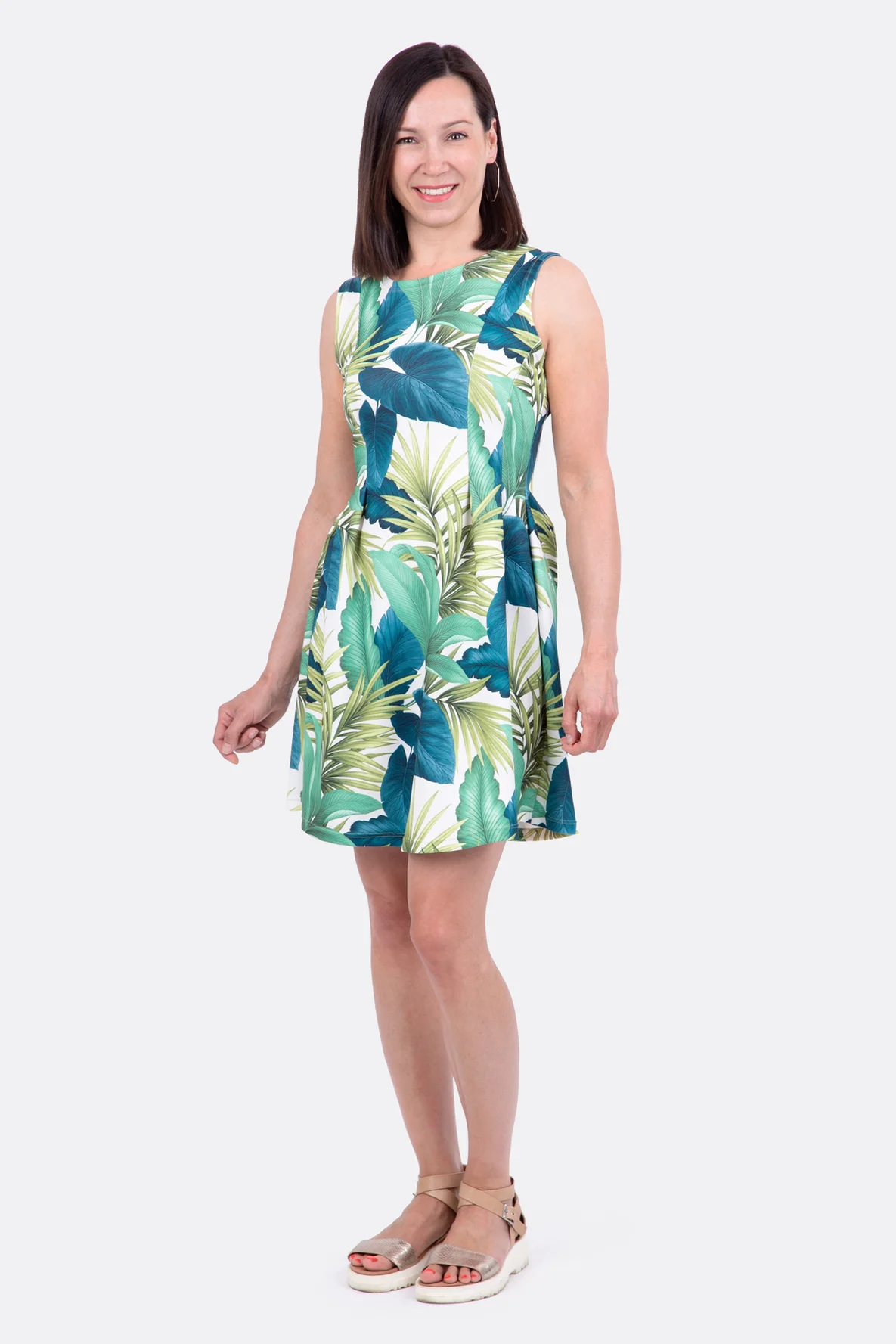 schnittmuster_sommerkleid_scuba_palmen_muster_stoff Thumbnail