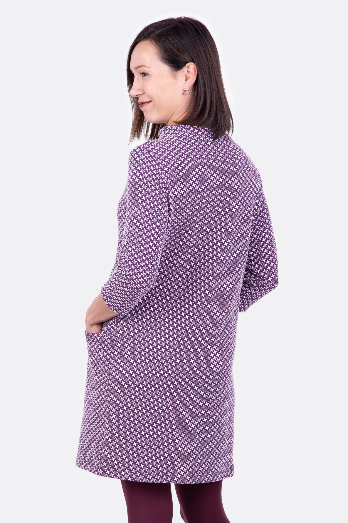 Schnittmuster A-Linienkleid elegant Dreiviertelärmel Taschen selber nähen