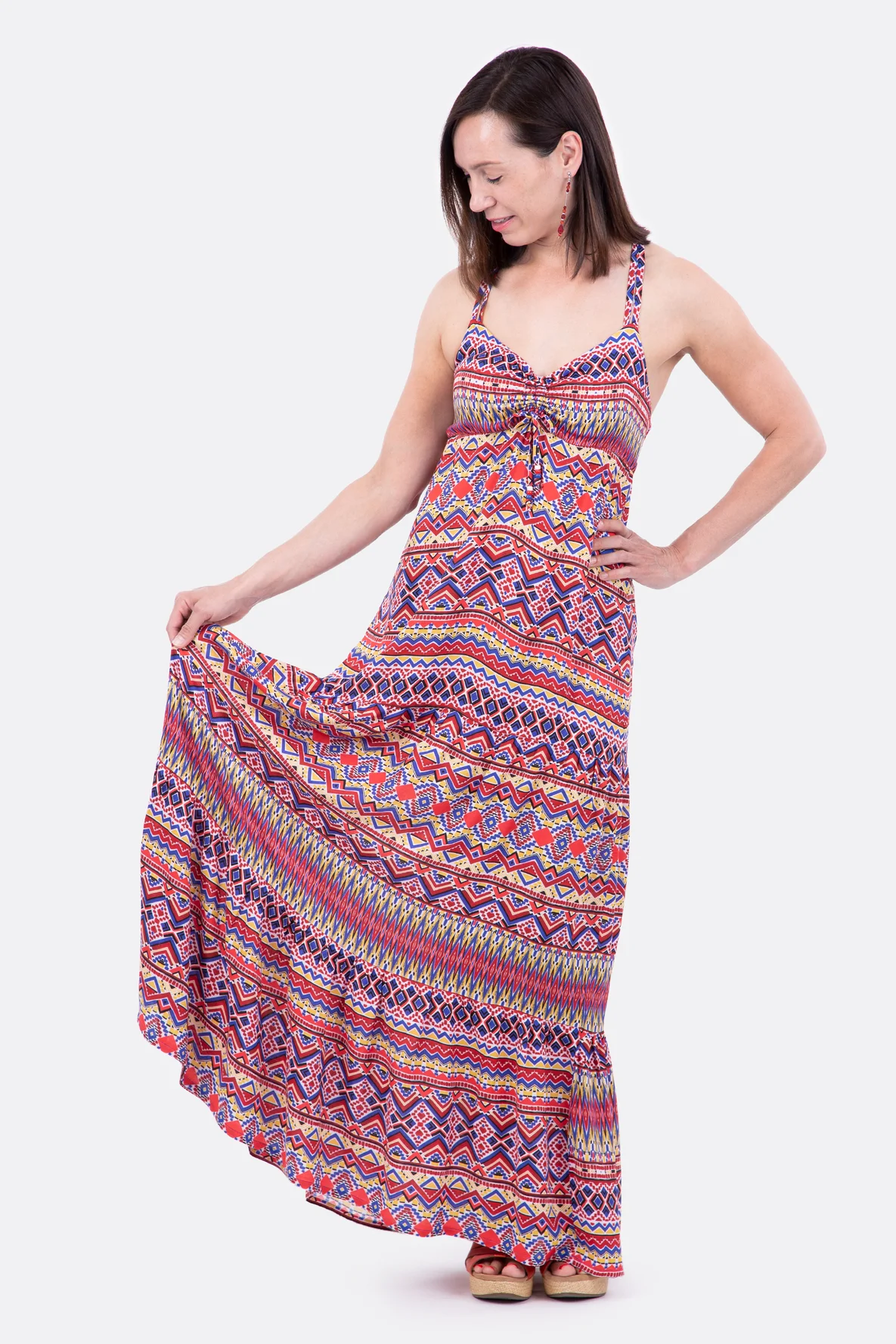 Schnittmuster Maxikleid Boho Ethnostil selber nähen