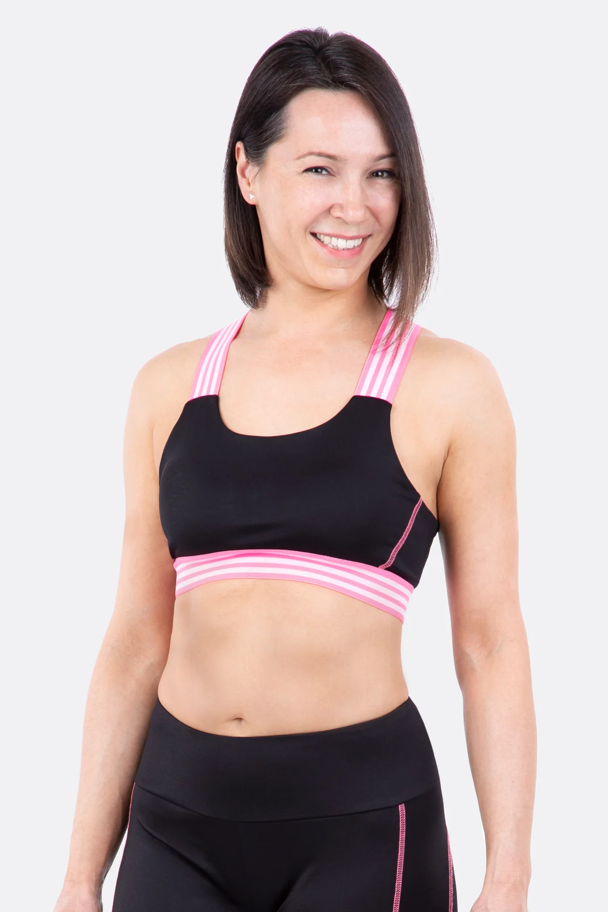 Schnittmuster Anleitung Sport-BH Top Kontrastnaht Gummiband