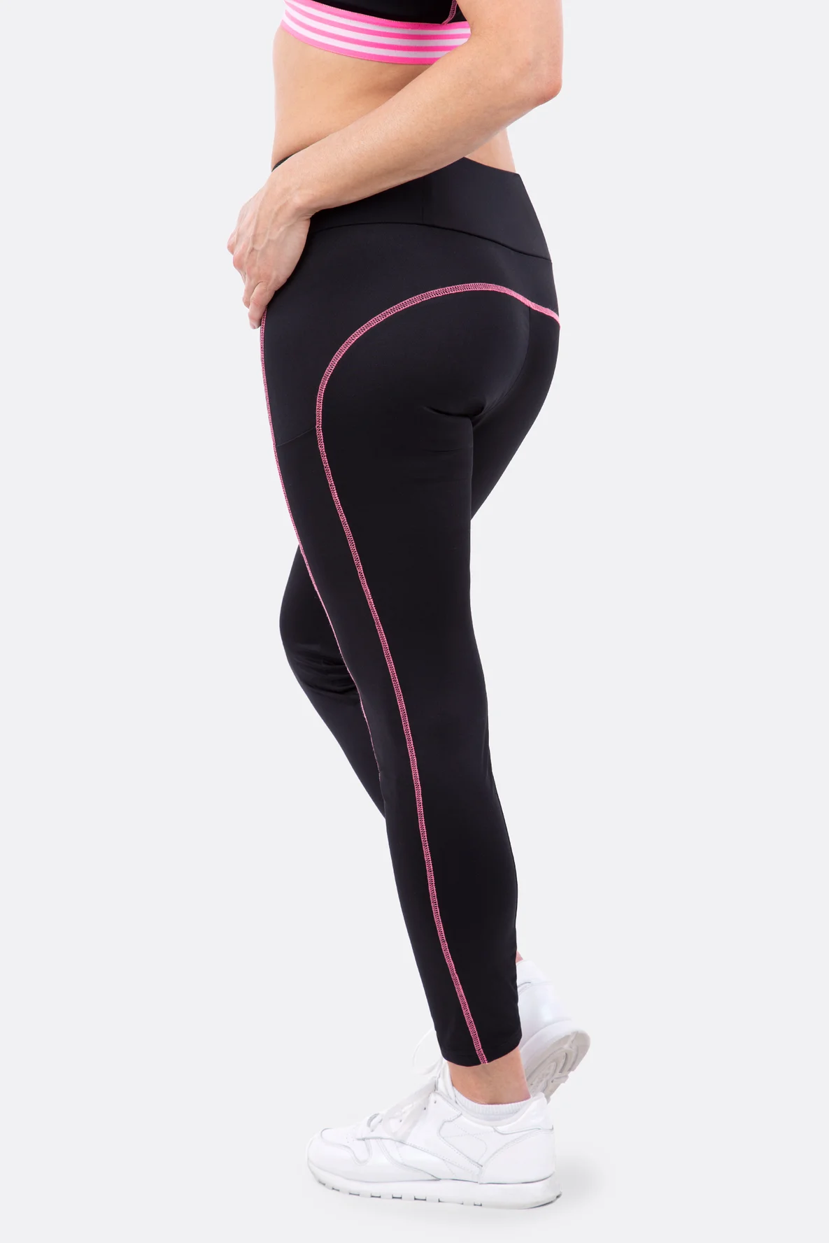 Schnittmuster Leggings Tights Lycra Covernaht pink