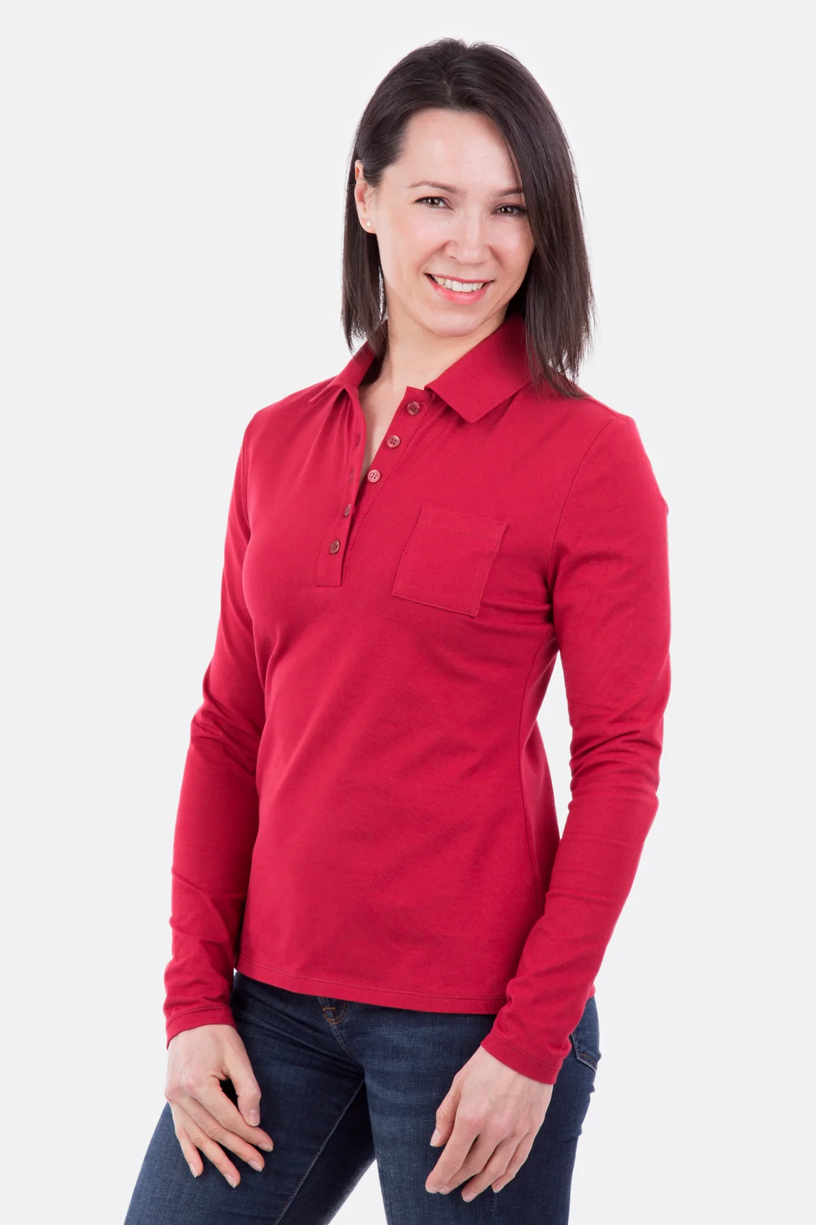 Schnittmuster Poloshirt Langarm Brusttasche Nähvideo