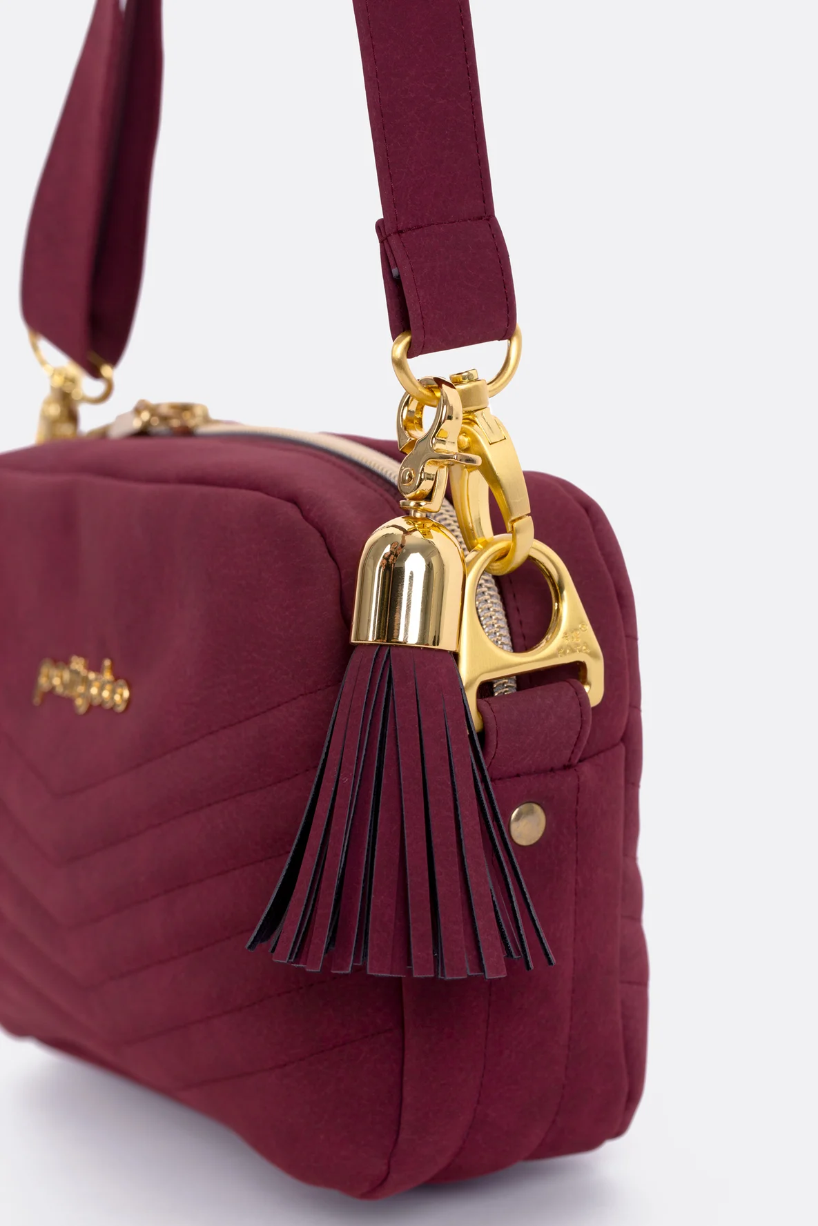 Schnittmuster Schultertasche edel Metall Reissverschluss gold