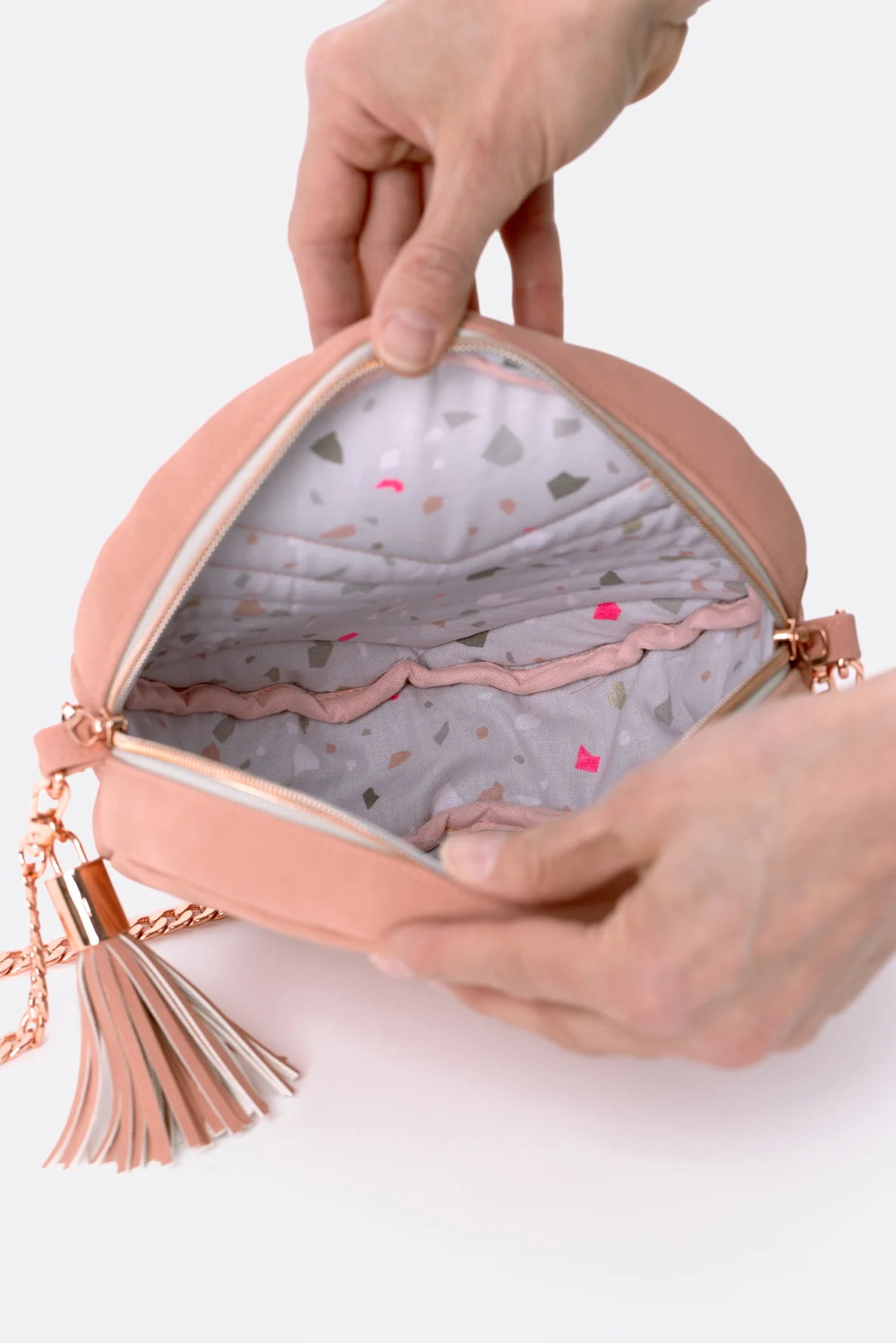 Schnittmuster Schultertasche Futterstoff Schrägband