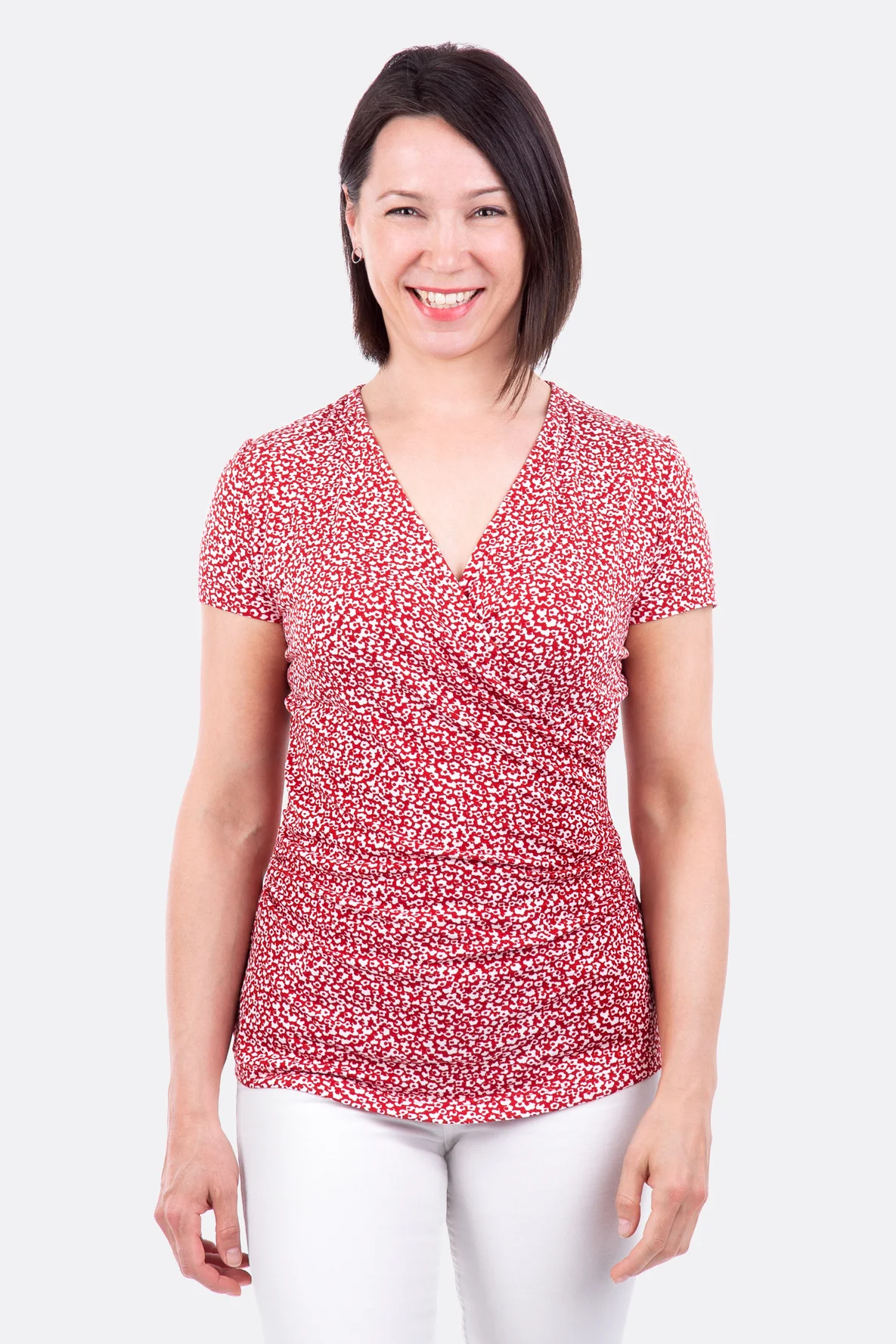 Anleitung Schnittmuster Damenshirt Wickelstyle sommerlich