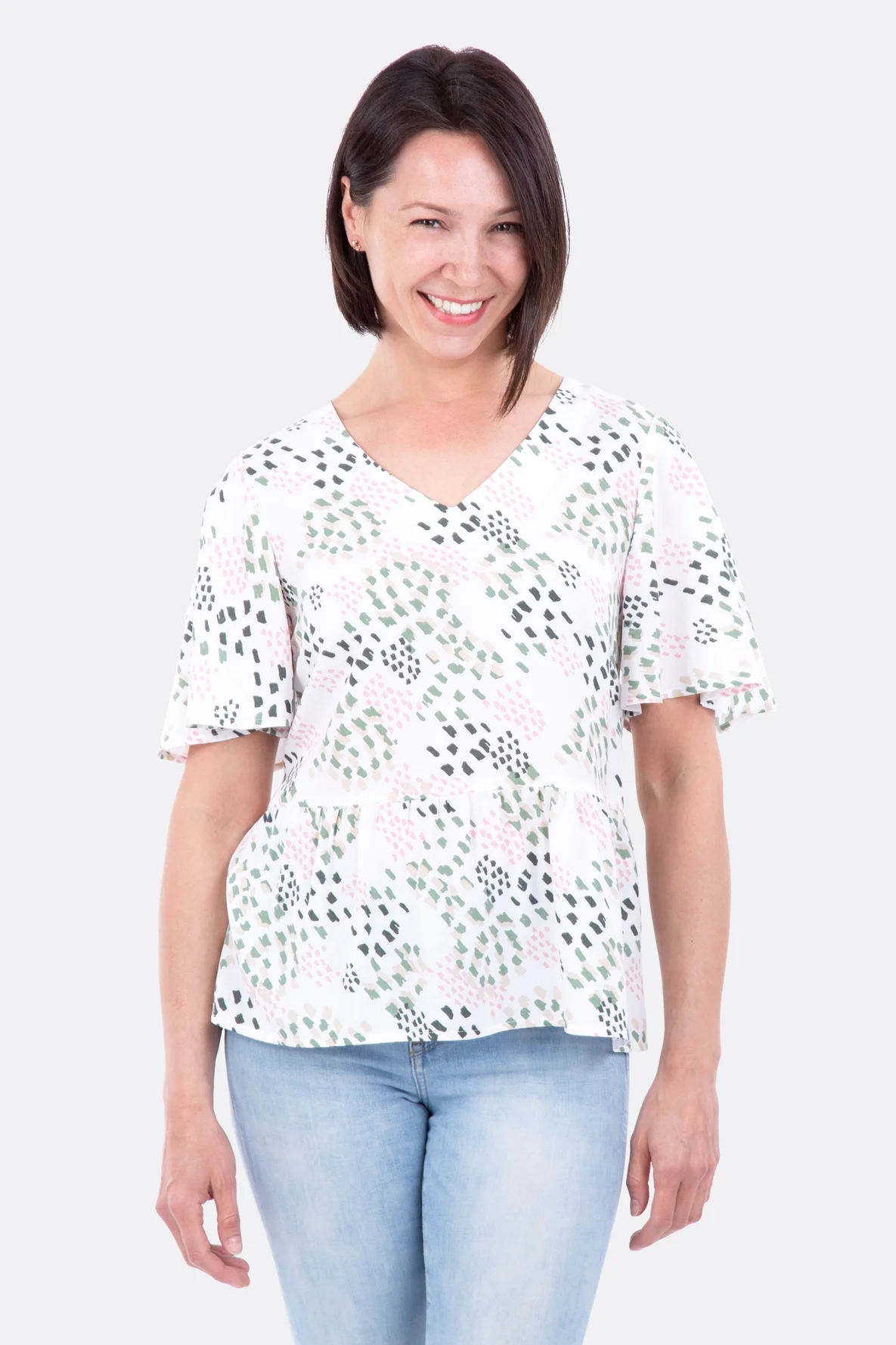 Schnittmuster Bluse sommerlich Boho Rüsche