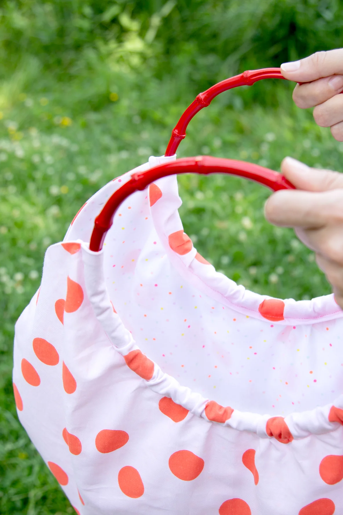 Schnittmuster Anleitung Tasche Bambusgriff Innenfutter
