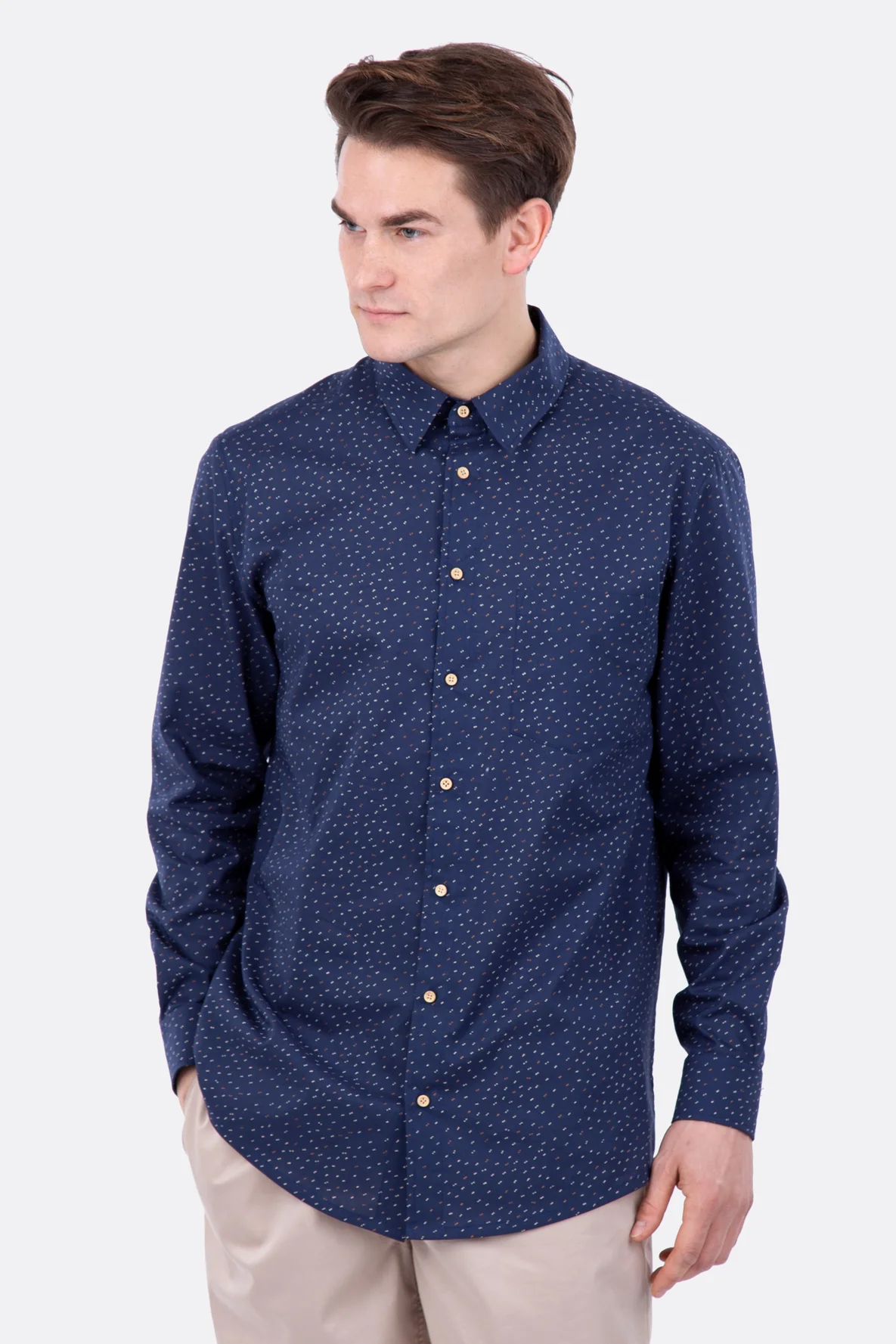 Schnittmuster Herrenhemd blau Ärmel Manschetten selbernähen