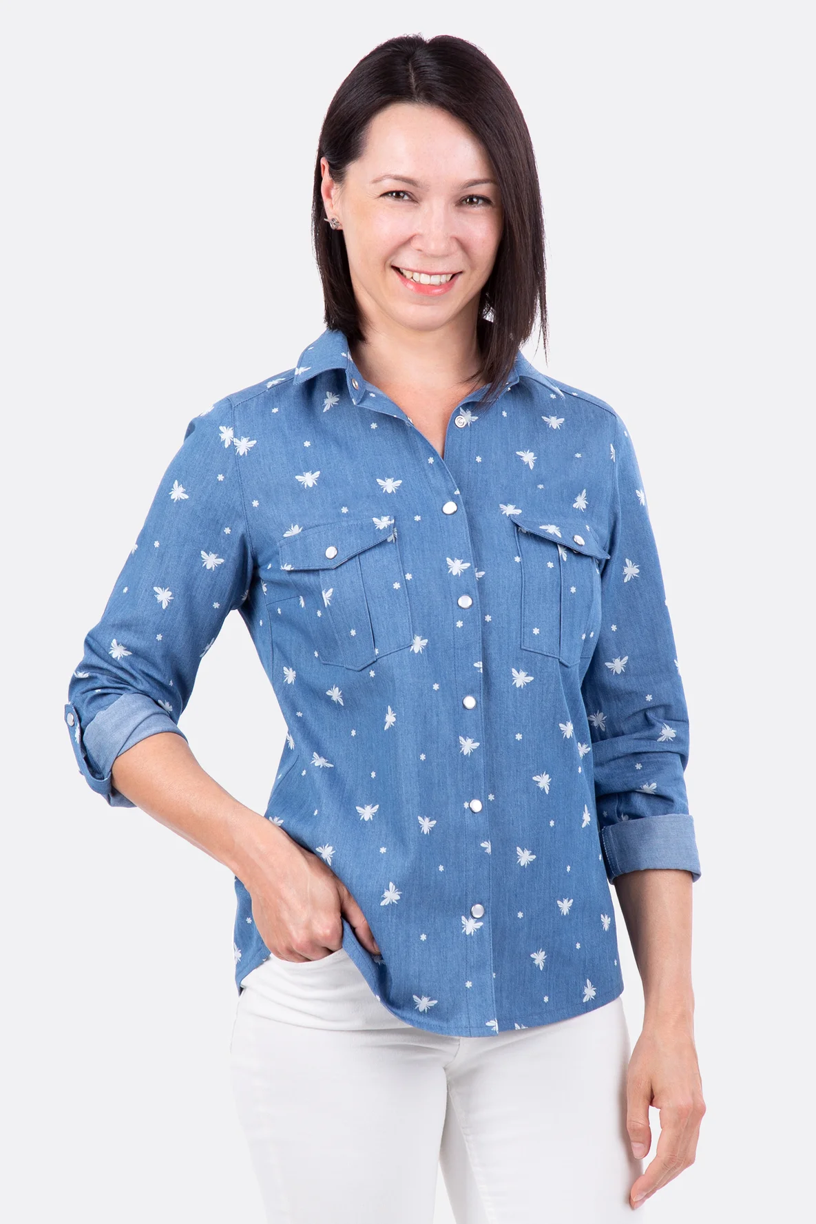 Schnittmuster Jeanshemd Damenbluse Taschen