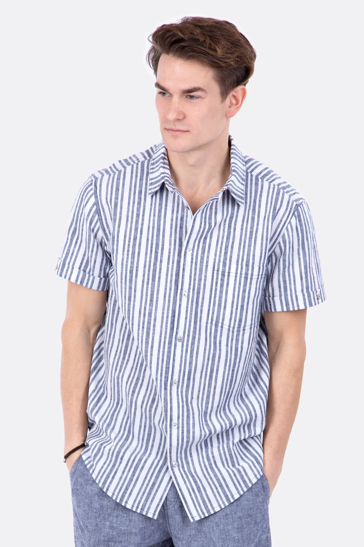 Schnittmuster Männer Hemd Leger Leinen Kurzarm selbernähen