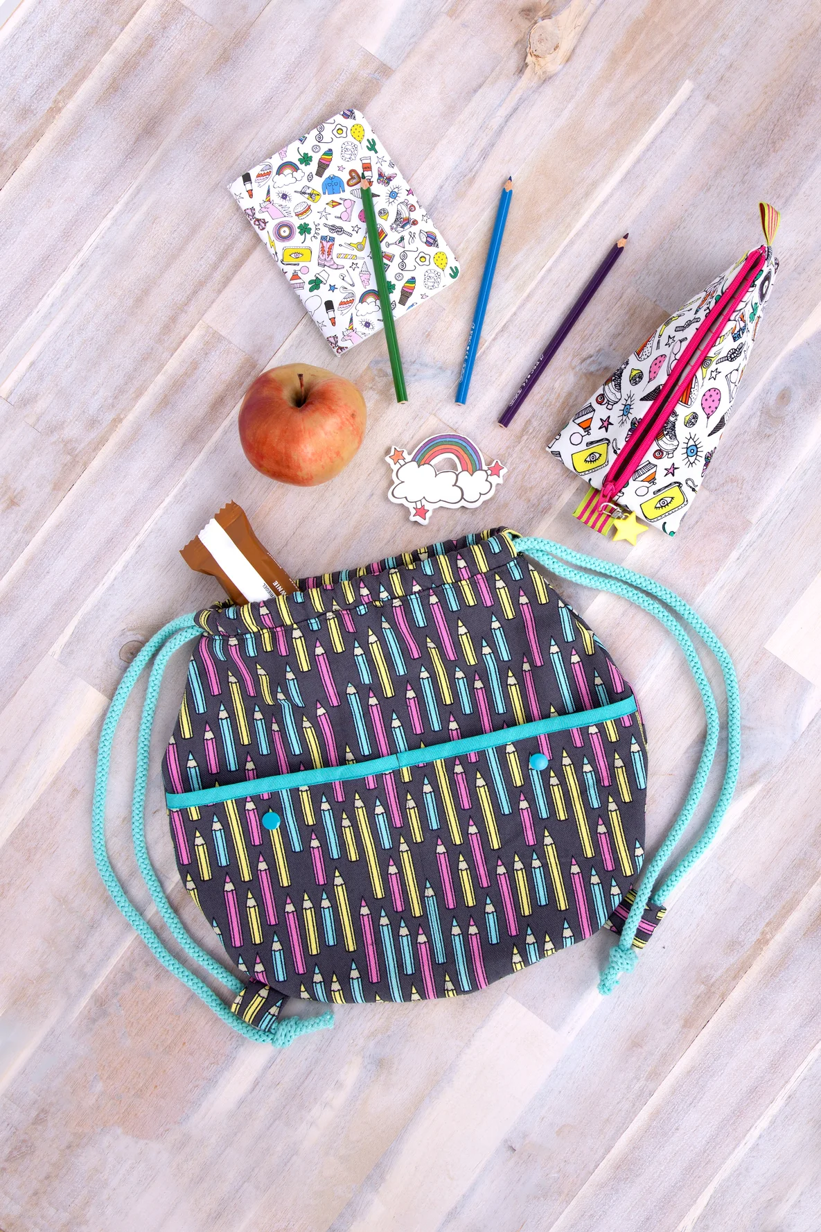 Schnittmuster Freebie Kinderrucksack Turnbeutel nähen